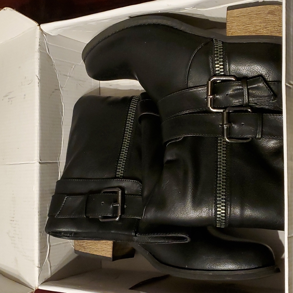 Rampage Black Knee Boots 7.5 - Picture 2 of 6